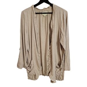 Deletta Anthropologie Ruffle Trim Open Cardigan